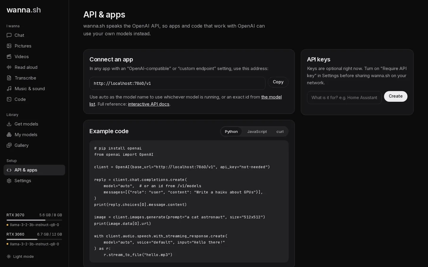 API & apps